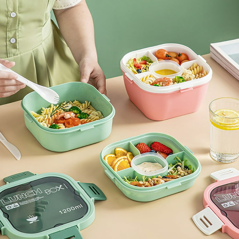 Bentgo Salad - Stackable Lunch Container with Large 54-oz Salad Bowl,  4-Compartment Bento-Style Tray for Toppings, 3-oz Sauce Container for  Dressings