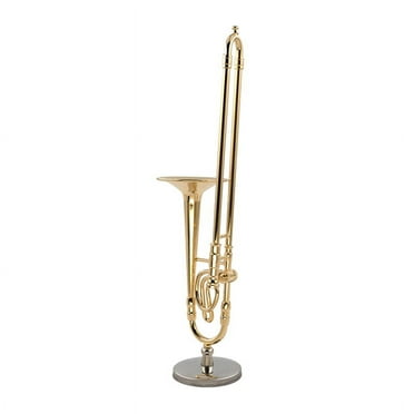 12cm Miniature Pure Trombone Model with Support Mini Model with Box