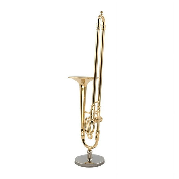 12cm Miniature Pure Copper Trombone Model with Support Mini Musical Instrument ModXL2856