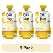 (3 pack) Once Upon a Farm Organic Refrigerated Baby Food Oatmeal Banana, 3.2oz Pouch
