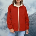thumbnail image 4 of Breezora Womens Color Block Wind Resistant Lightweight Jacket Water Repellent Utility Anorak Jacket XL Size Red, 4 of 9