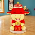 thumbnail image 6 of Dserhfy Cute Chinese Zodiac Ox Cattle Plush Toy Super Soft Animal Doll with Lucky Bag, 6 of 8