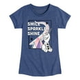 thumbnail image 3 of Frozen 2 - Smile Sparkle Shine - Toddler And Youth Girls Short Sleeve Graphic T-Shirt, 3 of 5
