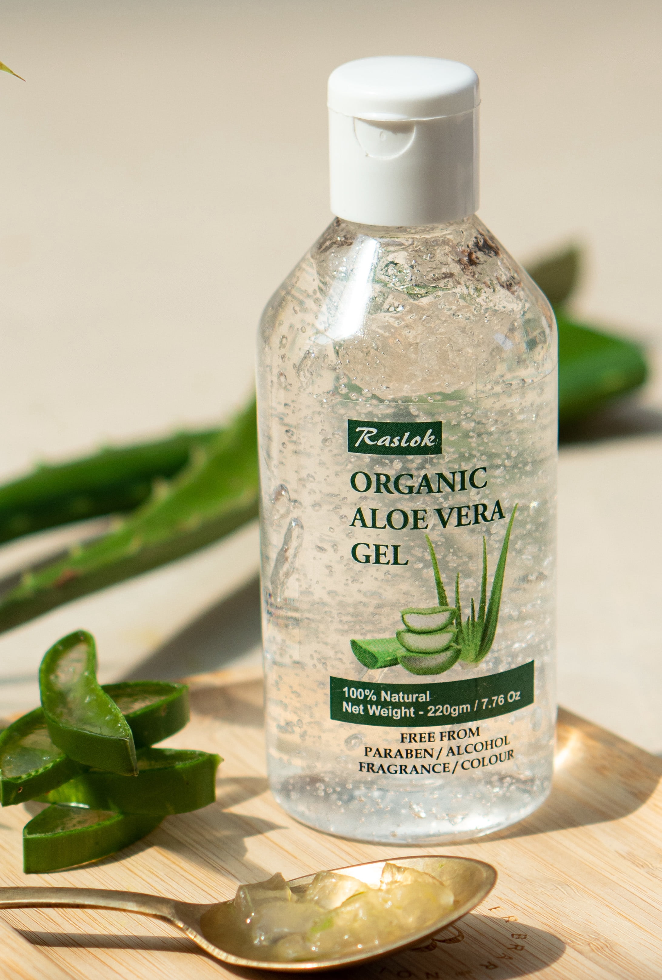 Raslok Aloe Vera Gel | 100% Pure Natural Aloe Gel For Moisturizing Face Skin & Hair Care,Durable Moisturizing Hydrating Soothing, Non-Sticky (7.7 OZ)