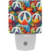 Peace Symbol LED Square Night Lights- Energy Efficient and Stylish Illumination for Every Corner of Your Space