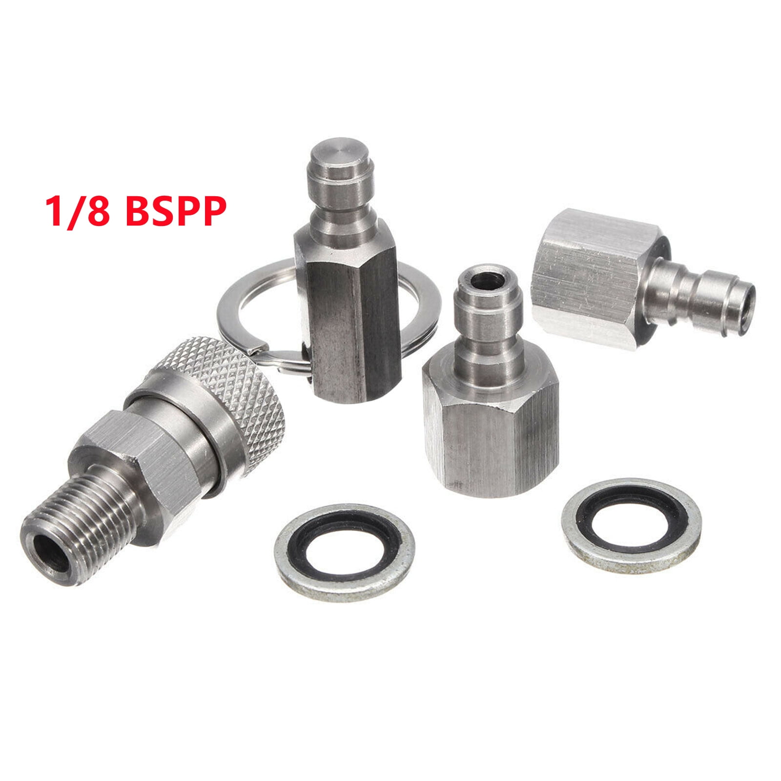 TWSOUL 1/8 Inch BSP Quick Release Coupler Fittings Charging Adapter Kit + 3 plugs QC03 For Air Rifles PCP