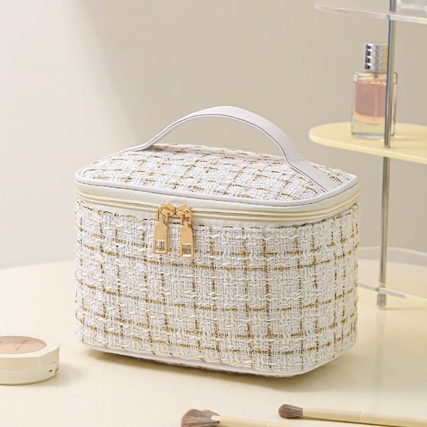 Neceser de Viaje de Gran Capacidad - Organizador Portátil de Cosméticos con Cremallera para Artículos de Tocador, Cosméticos y Esenciales (21 X 14 X 14 Cm)