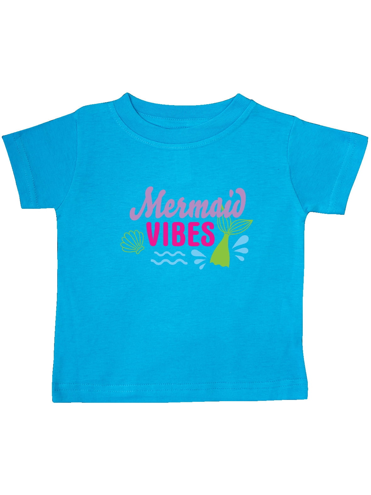 inktastic Mermaid Vibes with Tail and Seashell Toddler T-Shirt