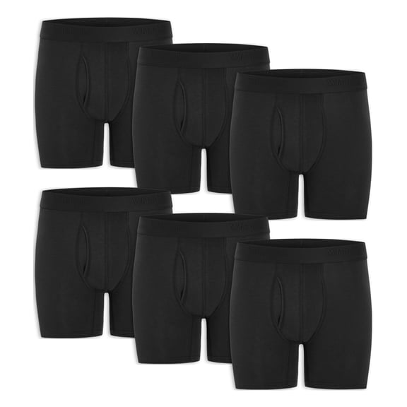 Wrangler Men's Comfort Cotton 6" Boxer Brief, 6 Pack