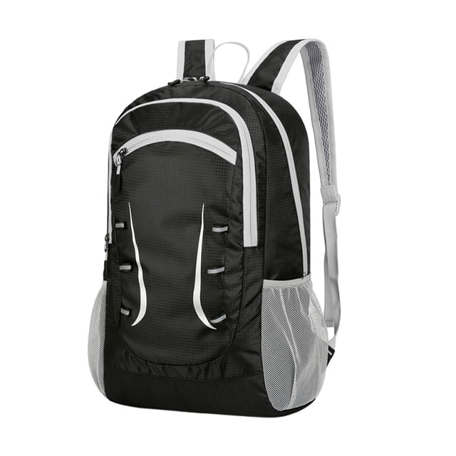 Sonducket ligera y fácil de hacer senderismo para mujer con plegable multifuncional ampliamente Mochilas Negro con Gris