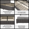 thumbnail image 2 of CosmoLiving by Cosmopolitan Elizabeth Upholstered Bed with Storage, Queen, Light Grey Linen, 2 of 8