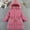 Pink, variant on LFEOOST Mid-Length Girls Padded Coat 2024 Solid Winter Thickened Fleece Lined Hooded Jacket 4-10 Year Warm Comfy Outwear (Khaki, 5 Years)