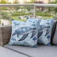 thumbnail image 2 of Outdoor Pillow Covers Sea Turtle Jellyfish Blue Ocean Waterproof Pillow Cases 18x18 Set of 2, Coral Marine Life Throw Pillow Cover Pillowcase for Patio Balcony Couch Garden, 2 of 9