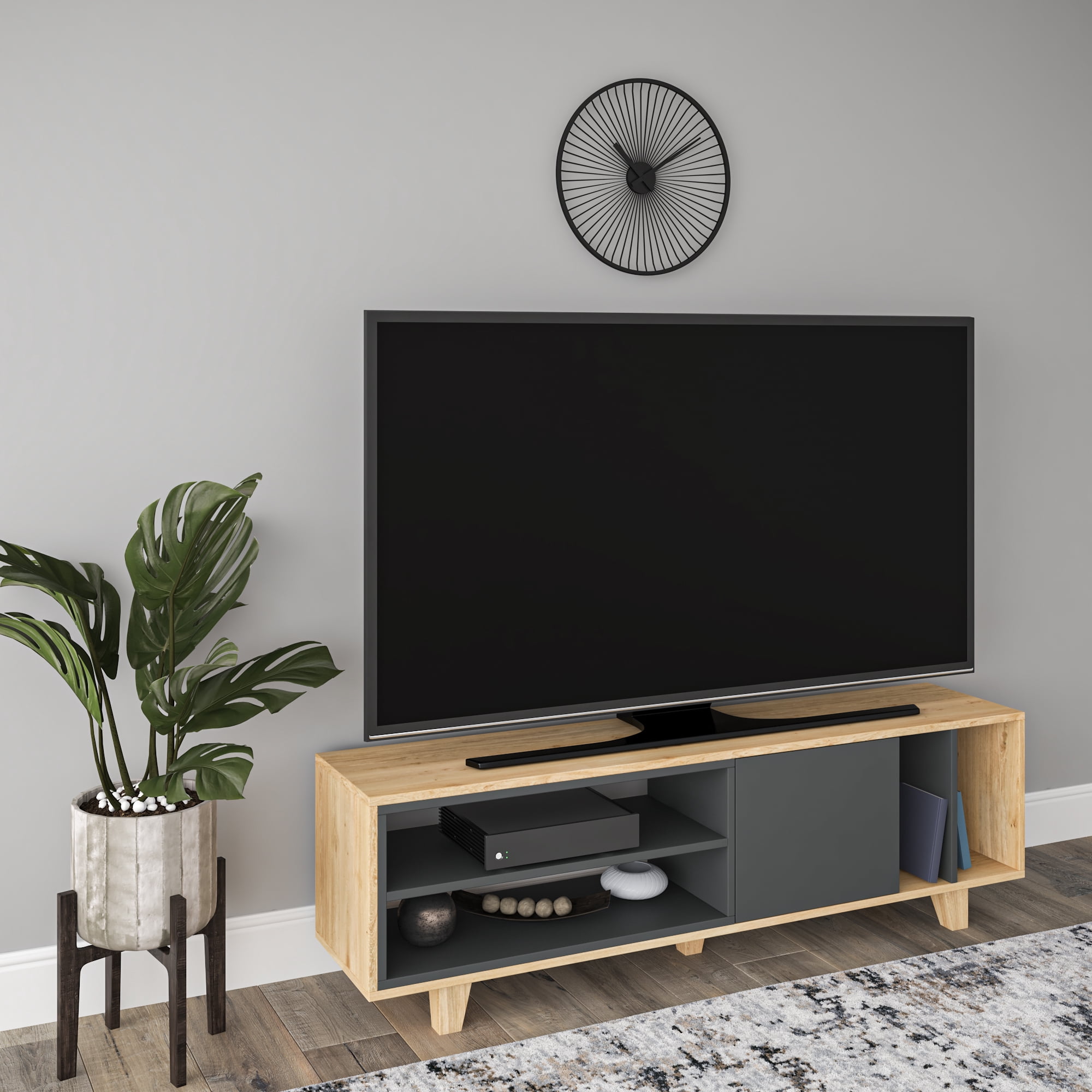 Ada Home Décor 2 Tier Rosmar TV Stand for TVs up to 63", Anthracite