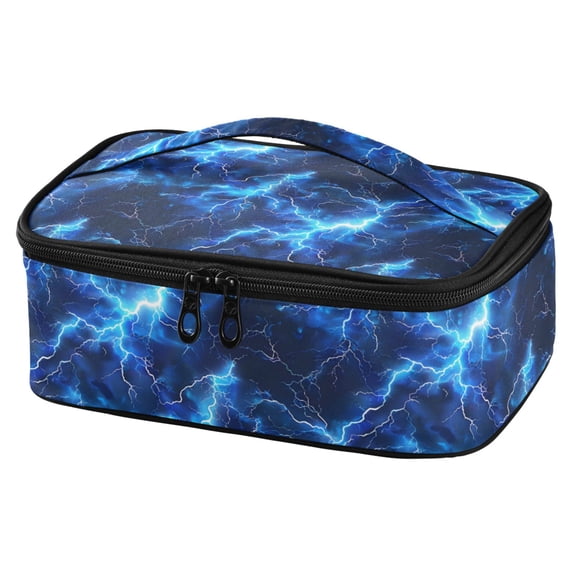 ALAZA Blue Lightning Lunch Box Insulated Cooler Tote Bag Reusable School Picnic Travel Office