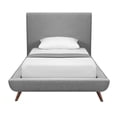 thumbnail image 3 of Lyle Beds Grey Linen Twin Upholstered Walnut Tapered Legs, 3 of 7