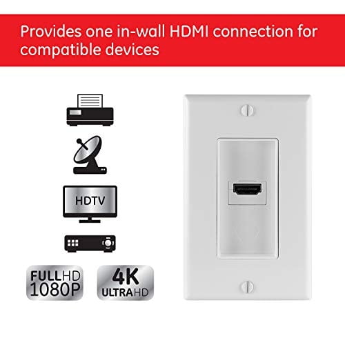Placa de pared GE Brush, inserto pasante de cable, banda simple, para