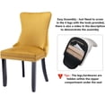 thumbnail image 5 of Velvet Upholstered Dining Chairs Set of 6 Wingback Kitchen Room Accent Chairs Solid Wood Leg Dinner Chairs with Nailhead Trim Button Tufted Back,Stylish, Luxury and Elegant, 5 of 8