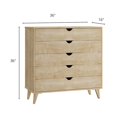 thumbnail image 2 of HomeRoots 36" Natural Five Drawer Dresser, 2 of 8