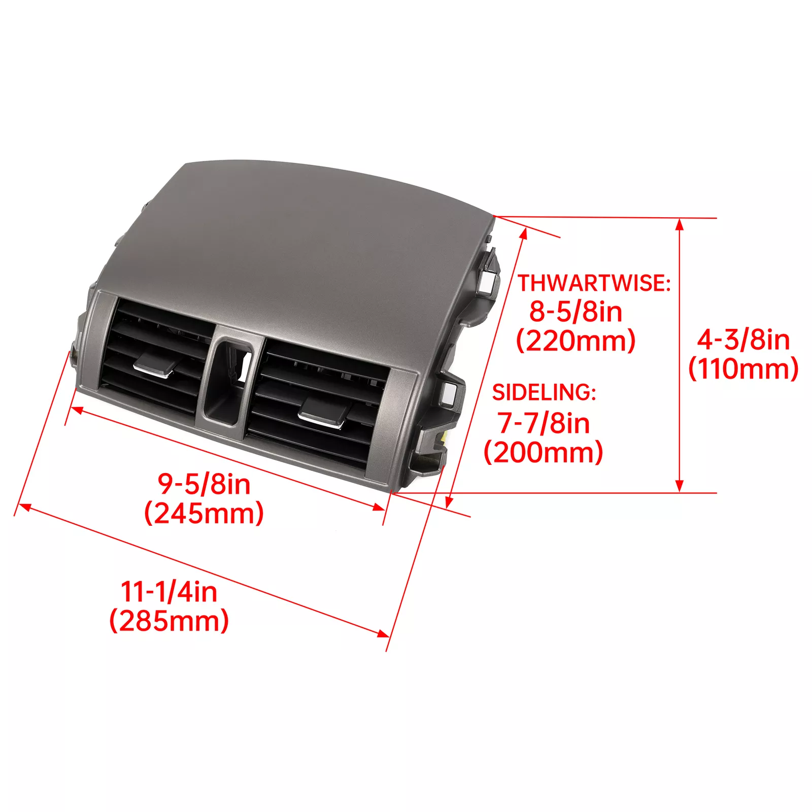 Kojem Dash Center A/C Air Vent Upper Bezel Trim for 2008-2013 Toyota Corolla Replaces 55670-02160 55663-02060