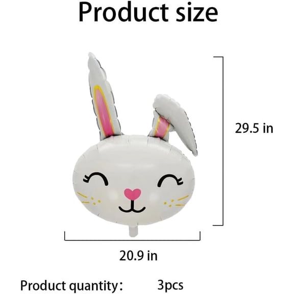 Bunny Balloons Easter Balloons Rabbit Head Foil Balloon for Party Decorations