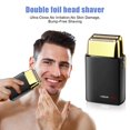 thumbnail image 4 of Afeitadora de láminas HIENA PRO para hombre, recortadora de láminas eléctrica doble, afeitadora eléctrica profesional, afeitadora apurada, inalámbrica, recargable con USB, color negro dorado, 4 of 5