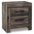 thumbnail image 2 of Signature Design by Ashley Wynnlow 2-Drawer Nightstand, Gray, Rustic Bedside Table with USB Charging Ports, 2 of 6