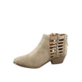 thumbnail image 2 of Primrose Womens Perforated Cutout Chunky Block Stacked Heels Ankle Booties Boots, 2 of 2