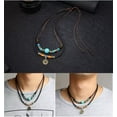 thumbnail image 5 of K-KED Men 2 Layers Leather Rope Necklace Vintage Fashion Retro Creative Coin Decor, 5 of 7