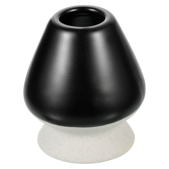 Uxcell Ceramic Chasen Stand 65mm Matcha Whisk Holder Teas Set Whisks Stand Matcha Tea Chasen Holder Black Gray
