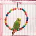 thumbnail image 4 of Parrot Round Swing Bead Design Colorful Wood Parrot Chew Toy Bird Perch Toy, 4 of 10