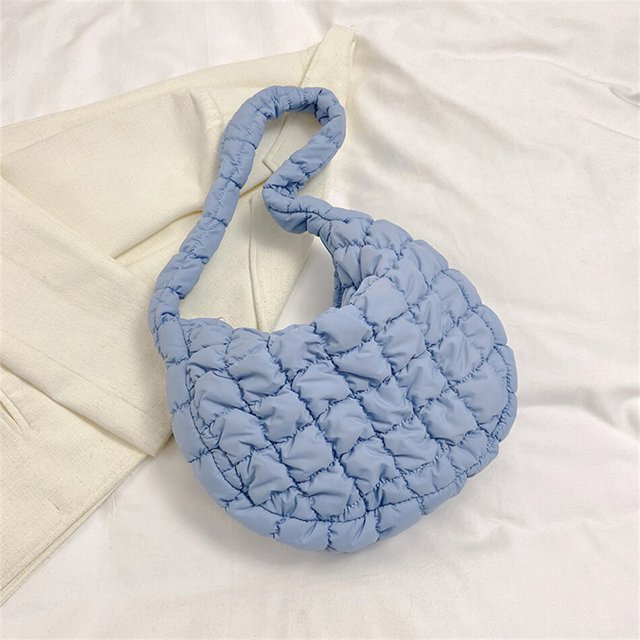 Hobos Shopper Bag acolchado para mujer, bolso de hombro de nailon, diseño a cuadros, más algodón, gran capacidad, tendencia, 10 colores xuanjing unisex