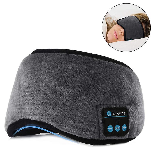 Auriculares Bluetooth Eye Mask Sleep, 20-28 ajustable Fregenbo Music--Grey oso de fresa Electrónica