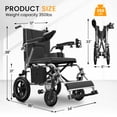 thumbnail image 4 of COOLHUT 37 Lbs Electric Wheelchair 25+ Miles Long Travel Range, Foldable & Lightweight Motorized Wheelchair with Safety Features Hold Up 350lbs 8-Year Warranty, Ideal for Seniors & Travel, 4 of 18