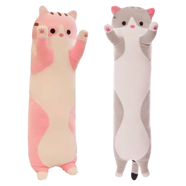 Juguetes de almohada para gatos,Gato almohada juguete lindo suave felpa almohada larga,Muñeca Juguete Dormir Almohada Navidad Relleno Regalos,Almohada de gato de peluche de 70 cm Sunnimix Juguetes de almohada para gatos
