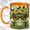Orange, variant on Bronze Elephant Family Coffee Mug, Vintage Animal Mug, Ceramic 11 oz