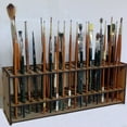 thumbnail image 4 of Wooden Paintbrush Holder 67 Paintbrushes Desk Pen Storage Bracket Removable Wall Hanging Rack Dish Drying Rack Mat, 4 of 5