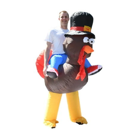 ALEKO Inflatable Party Costume - Thanksgiving Turkey Rider - Adult