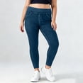 thumbnail image 5 of LEAVINGSUO Stretchy Jeans for Women Plus Size Elastic Waist Pocket Full Length Denim Pant Blue XL, 5 of 7