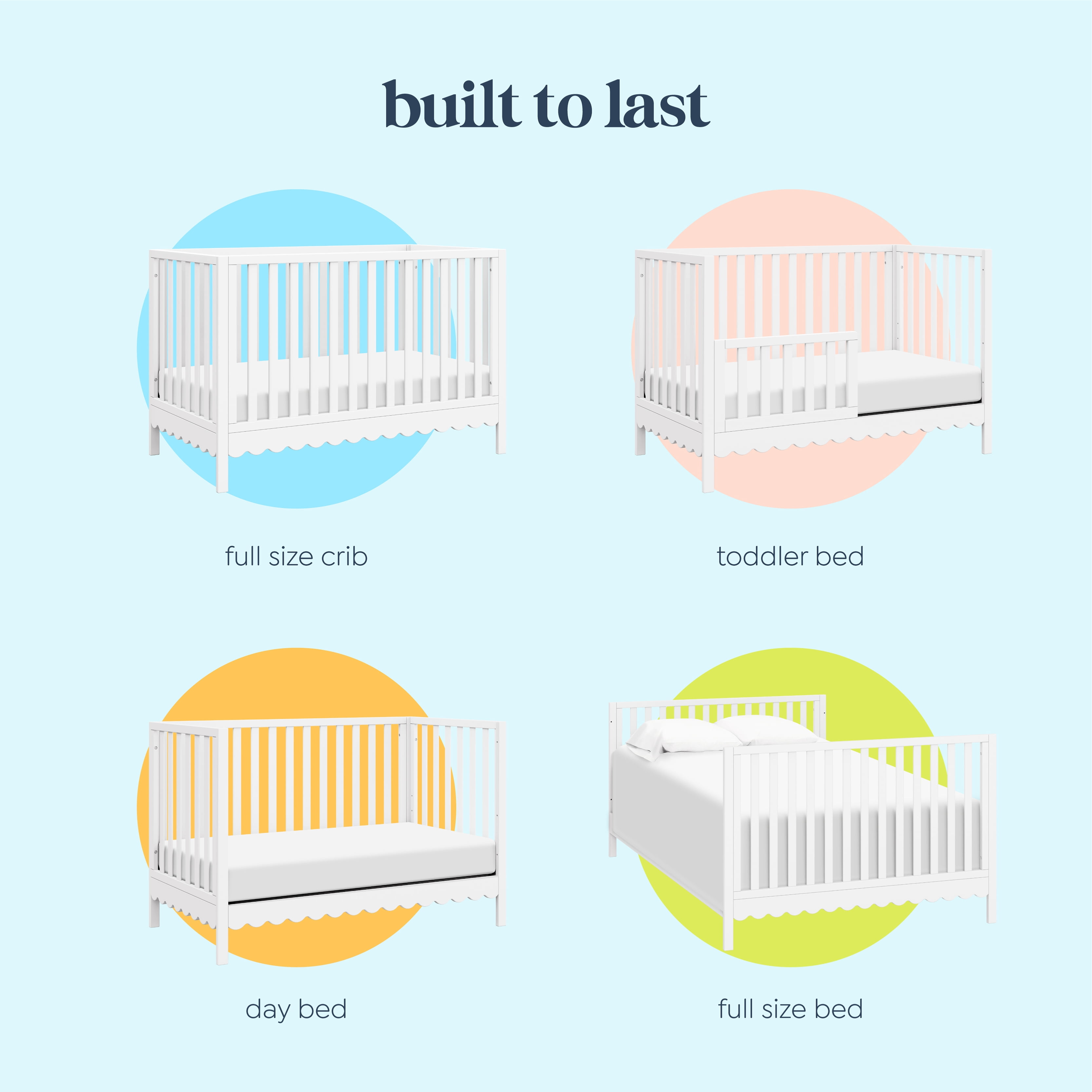 daVinci Sammy Scallop 4 in 1 Convertible Crib, White