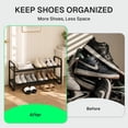 thumbnail image 6 of Behome 2-Tier Expandable Shoe Rack, Metal Shoe Shelf Storage, Adjustable Shoes Organizer for Closet, Entryway, Hallway, Garage, Front Door, 6 of 7
