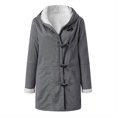thumbnail image 5 of Womens 2022 Winter Long Sleeve Solid Fuzzy Fleece Open Front Hooded Cardigans Jacket Coats Outerwear with Pocket, 5 of 5