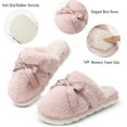 thumbnail image 4 of Cute Women's Memory Foam House Slippers - Fuzzy Plush Faux Fur Slippers with Bow Butterfly Tie - Anti-Skid Indoor/Outdoor Gifts for Women, Moms & Ladies, 4 of 10