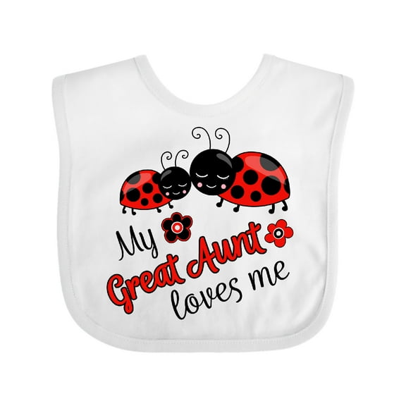 Inktastic My Great Aunt Loves Me with Cute Ladybugs Boys or Girls Baby Bib