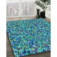 thumbnail image 3 of Ahgly Company Machine Washable Indoor Square Transitional Dark Turquoise Green Area Rugs, 6' Square, 3 of 7