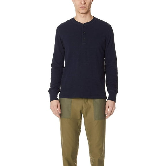 Rag & Bone Standard Issue Men's Classic Henley, Deep Navy, Medium