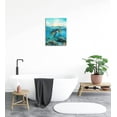thumbnail image 4 of Turtle Canvas Wall Art Blue Ocean World Canvas Pictures Sea Animals Photography Prints Bird Fish Artwork Painting for Bathroom Living Room Bedroom Home Wall Decor Framed Ready to Hang 12"x 16", 4 of 6