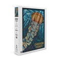 thumbnail image 2 of Oregon, Jellyfish, Paper Mosaic (1000 Piece Puzzle, Size 19x27, Challenging Jigsaw Puzzle for Adults and Family, Made in USA), 2 of 4