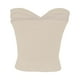 thumbnail image 4 of Top elegante sin tirantes de punto liso para mujer - Top corto con sujetador bandeau elástico para ocasiones informales o fiestas, 4 of 4