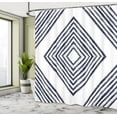 thumbnail image 4 of Ambesonne Geometric Boho Shower Curtain, Aztec Chevron Style, 69"Wx70"L, White and Dark Night Blue, 4 of 4